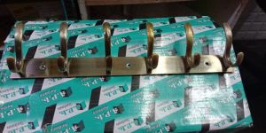 Brass 6-Hook Wall Mount Coat Rack