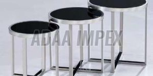 Rectangular Leg Frame Dark Brown Top Side Table