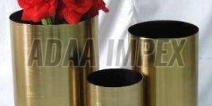 Trio Gold Finish Cylindrical Iron Planter Stand