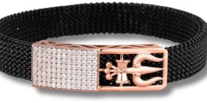 Trishul Style Mens Silver Bracelet