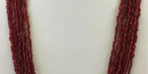 NK 10999 Maroon Beaded Necklace