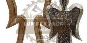 Wooden Dual Angel Sculpture