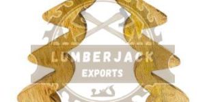 Zigzag Wood Christmas Tree with Silver Star Topper