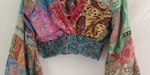 Ladies Silk Crop Top