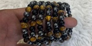 Round Gemstone Triple Protection Bracelet