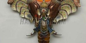 Wrought Iron Ganesha Face Wall Hanging