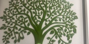 green carved marble decorative tree