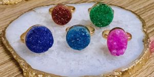Sugar Druzy Stone Rings