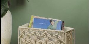Rectangular Cotton Macrame Table Basket