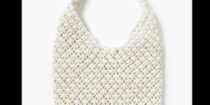 Cotton Off White Macrame Tote Bag