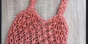 Trending Pink Macrame Tote Bag