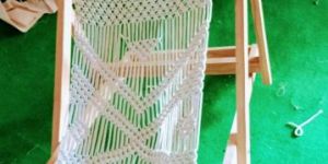 Wooden Stylish Macrame Foldable Sun Lounger