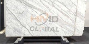 White Statuario Polished Marble Slab
