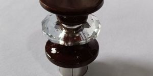 Crystal Ring Wood Curtain Stopper