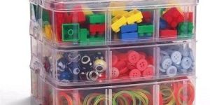 Plastic White 3 Layer With 18 Grid Storage Box