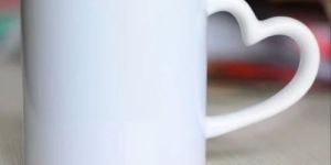 Sublimation White Heart Handle Mug