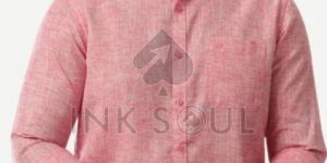 Mens Peach Cotton Shirts