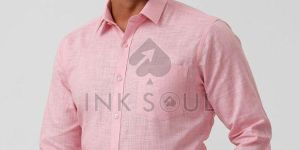 Mens Pink Cotton Shirts