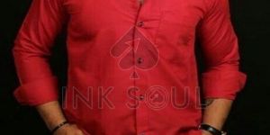 Mens Red Cotton Shirts