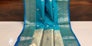 Ladies Silver Zari Banarasi Saree