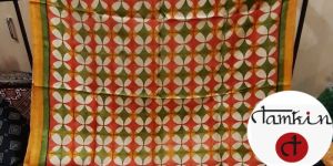 Womens Geometric Tussar Silk Stole