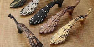 Peacock Design Zinc Door Pull Handle