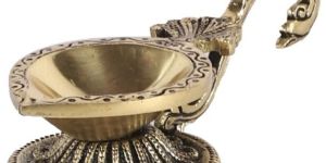 Pure Brass Diya with Swan Handle
