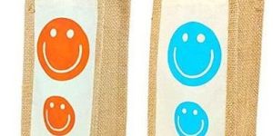 Jute Water Bottle Printed Bag