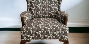 Wingback Arrow Print Upholstered Armchair