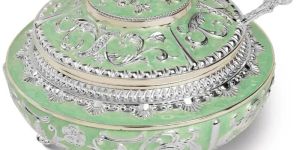 Enamel Sugar POT Sea Green