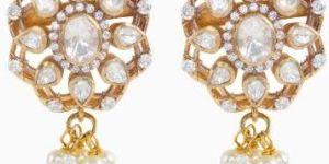 Moissanite Polki Dangler Earrings