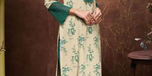 Superior Cotton Block Print With Gpo Laces Turquoise Co - Ord Set