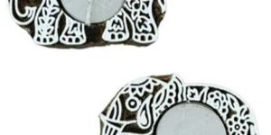 Elephant Shape Wooden Tealight Candle Holder