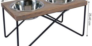 Wooden PET Bowl Stand Feeder