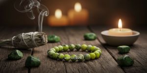 natural serpentine gemstone beaded bracelet