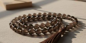 natural smoky quartz 108 beads japa mala