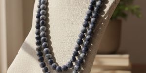 natural sodalite intuition communication 108 beads japa mala