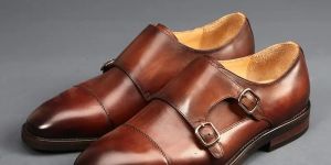 Mens Double Monk Strap Browm Formal Shoes