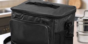 Black Rexine Lunch Box Cover