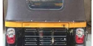 Black Rexine Three Wheeler Hood Cover