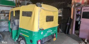 Yellow Rexine Three Wheeler Hood Cover