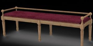 Rectangle Wood Designer Bench with Cushion