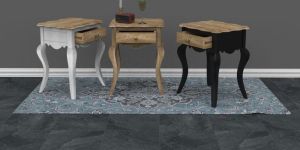 Single Drawer Solid Wooden Side Table