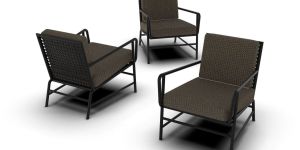 Soft Padded Metal Frame Lounge Chair