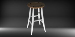 Solid Round Wooden Bar Stool