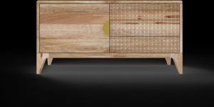 Solid Wooden 3 Drawer TV Cabinet