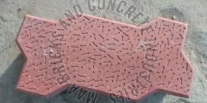 80mm Red Concrete Zig Zag Paver Blocks