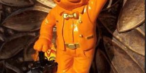 Orange Bulldog Statue