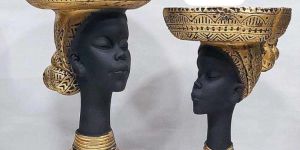 Polyresin Black Nigro Decorative Statue