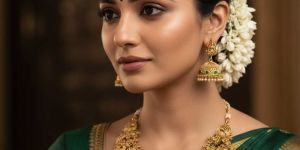 Temple Jewellery Rajwadi Polish Fancy Design God Face Temple Short Necklace Set